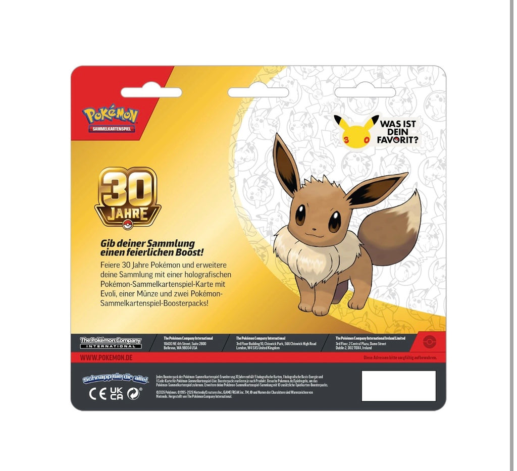 Pokemon 30 Jahre Jubiläum 2 Pack Blister - Deutsch