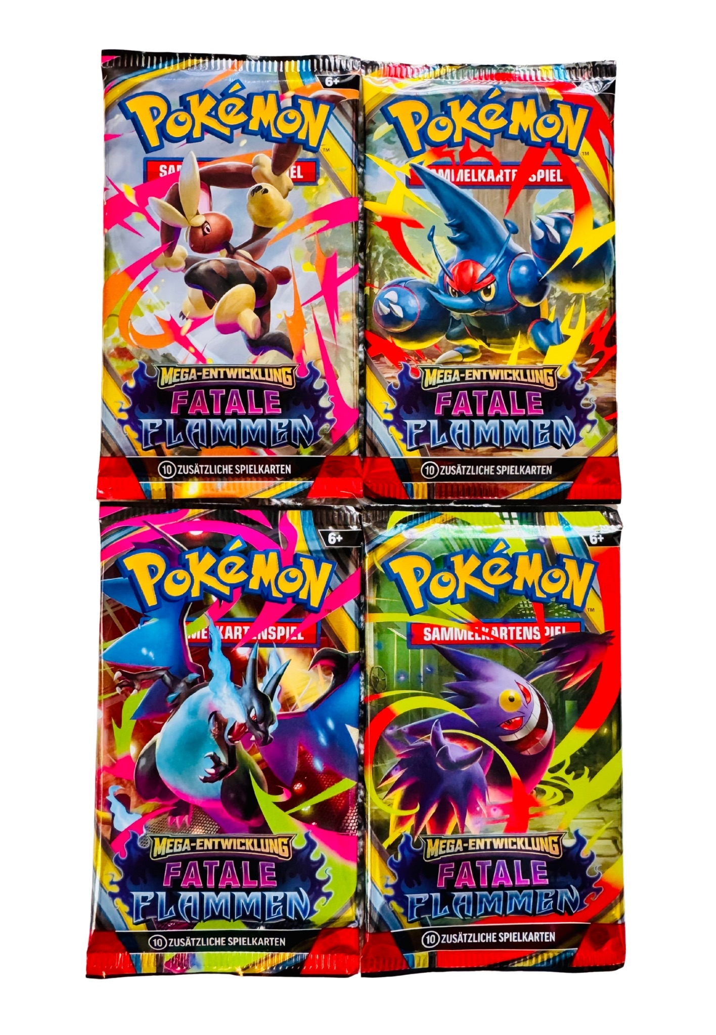 Pokémon - Fatale Flammen - Deutsch - 4 Booster Packs & PackHunter Toploader
