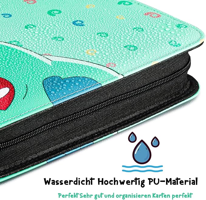 Bisasam Sammelalbum - 50 Seiten - 400 Sammelkarten Album - Tragbar Wasserdicht - Sammelkartenalben