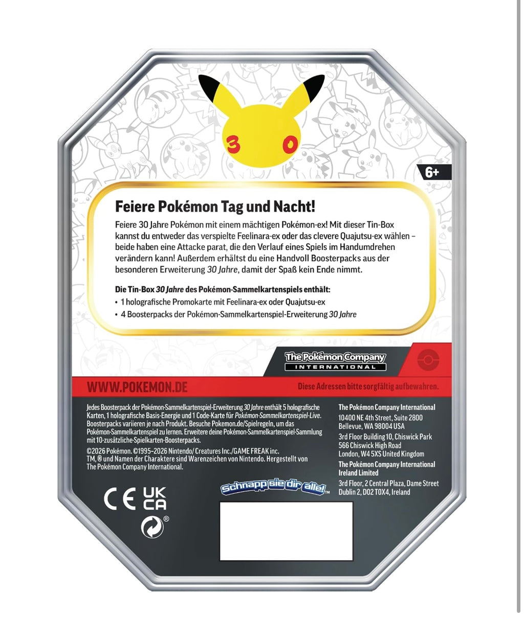 Pokemon Tin-Box 30 Jahre Feelinara-ex