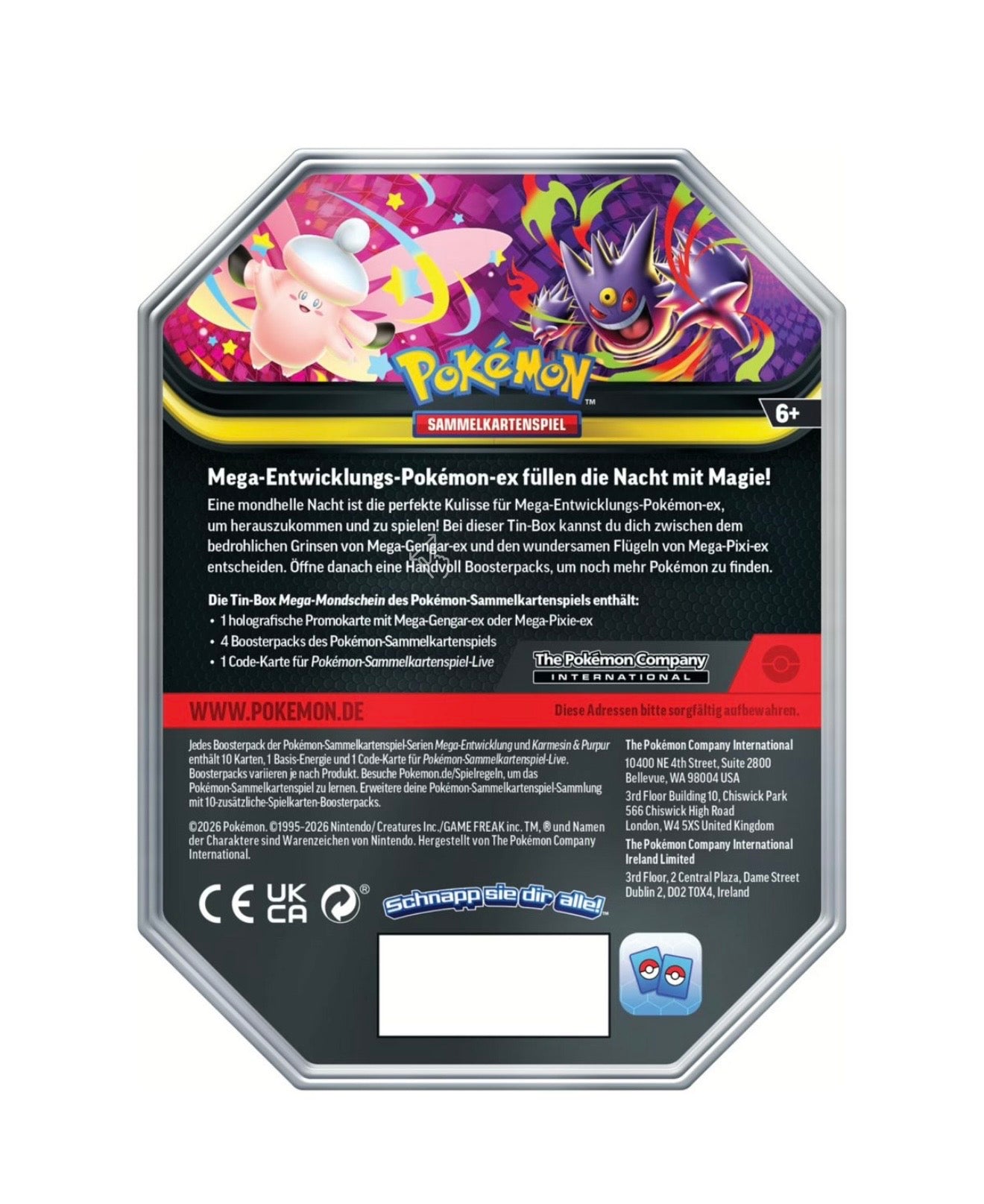 Pokemon Tin Box Mega Gengar EX - Deutsch
