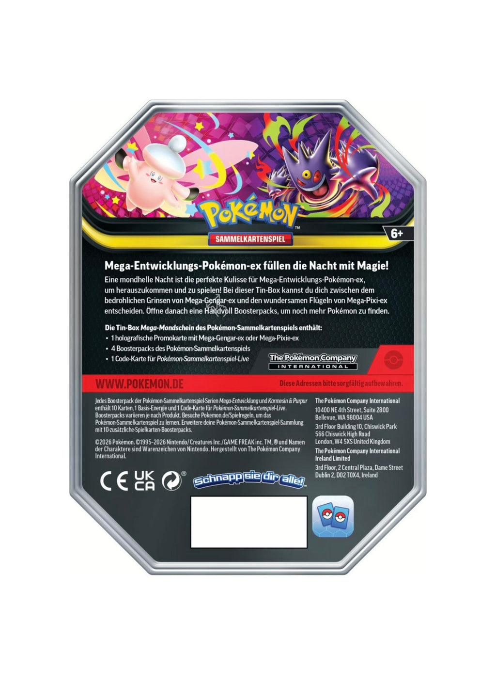 Pokemon Mega Pixi Tin Box - Deutsch
